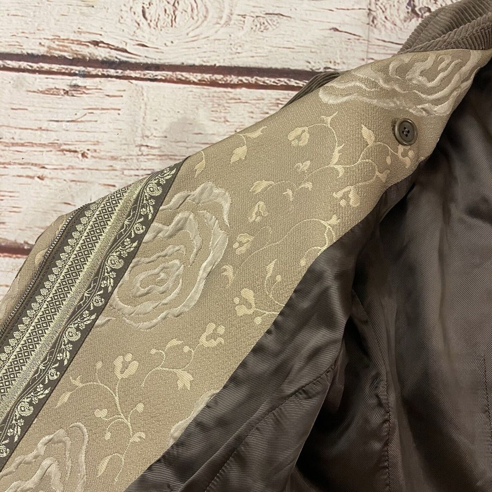 Armani Collezioni Light Brown Corduroy Moto Zip Jacket Size 8 Pockets - Picture 6 of 13